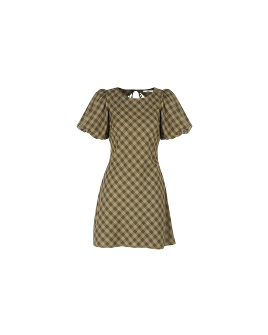 DARCY GINGHAM MINIDRESS OLIVE GINGHAM