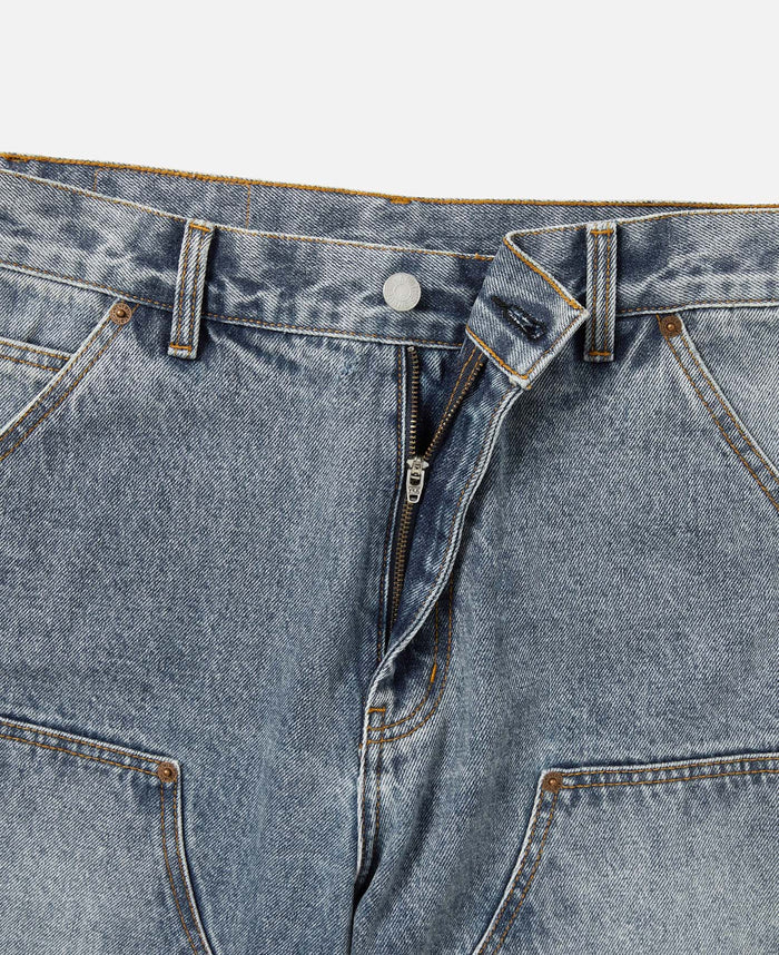 Denim Double Knee Pants (Blue)