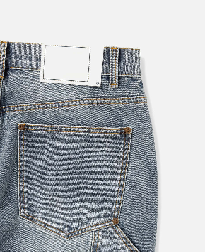 Denim Double Knee Pants (Blue)