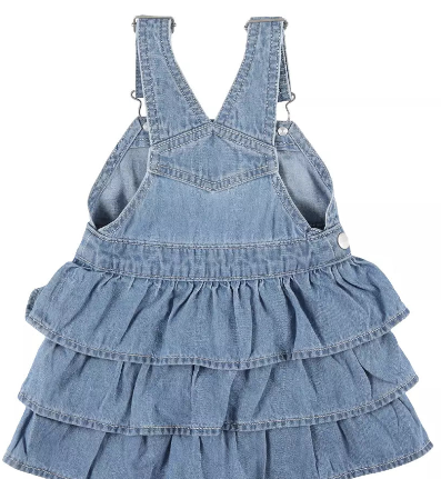 DENIM SKIRTALL WITH 3 RUFFLED TIERS