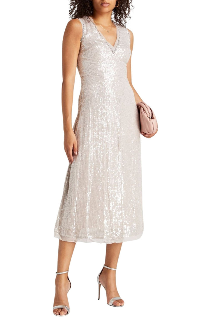 Erdem Denise Crystal Embellished Sequin Midi Dress - Runway Catalog