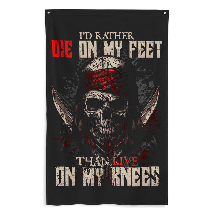 Die on my Feet: Pirate Edition Wall Flag