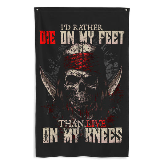 Die on my Feet: Pirate Edition Wall Flag