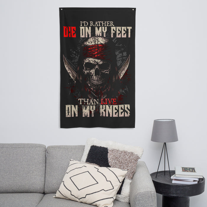 Die on my Feet: Pirate Edition Wall Flag