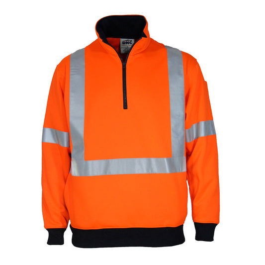 DNC Hi Vis 1/2 Zip X Back Fleecy Jumper 3933