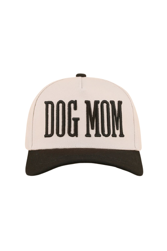 Dog Mom Two Tone Baseball Cap-Black-Cute-Trendy-Shop-Womens-Boutique-Clothing-Store