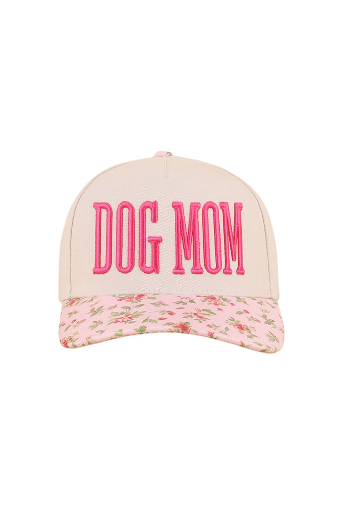 Dog Mom Two Tone Baseball Cap-Floral-Cute-Trendy-Shop-Womens-Boutique-Clothing-Store