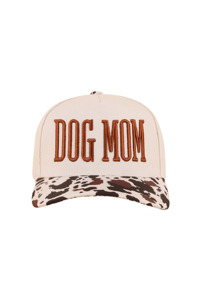 Dog Mom Two Tone Baseball Cap-Cow-Cute-Trendy-Shop-Womens-Boutique-Clothing-Store