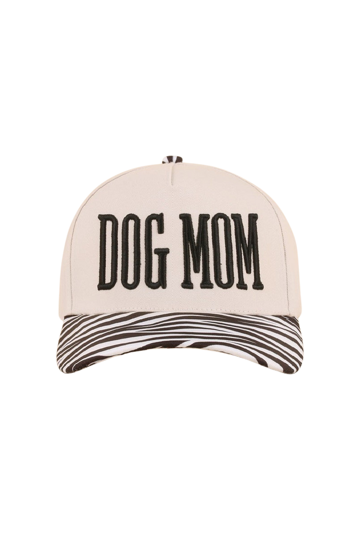 Dog Mom Two Tone Baseball Cap-Zebra-Cute-Trendy-Shop-Womens-Boutique-Clothing-Store