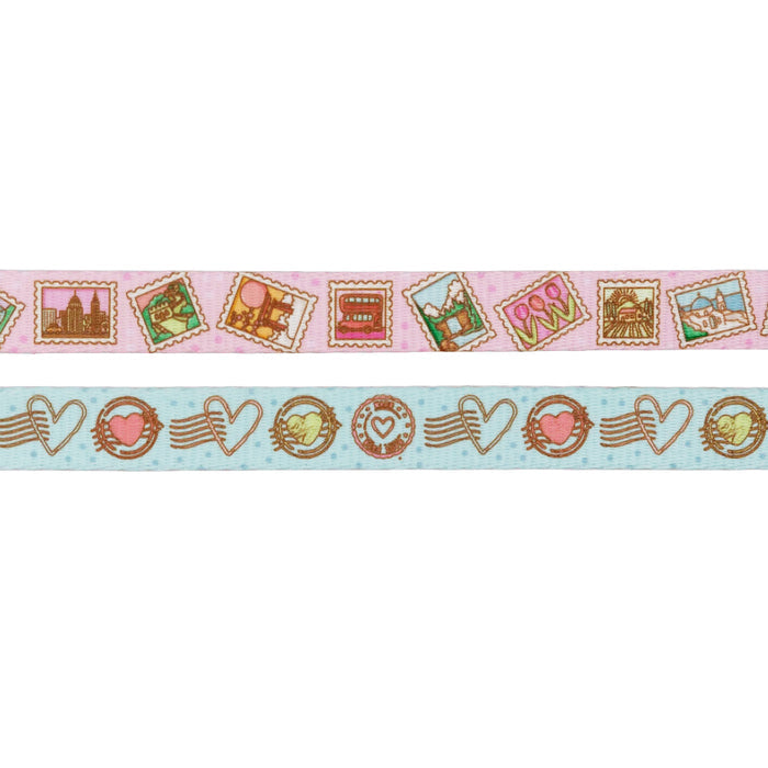 Add a playful touch to your Puppy Growth Pawtection Plan scrapbook with Sassy Woof’s Dog Two Piece Bundle - Out of Office, featuring pink postage stamp and blue heart-themed decorative strips.