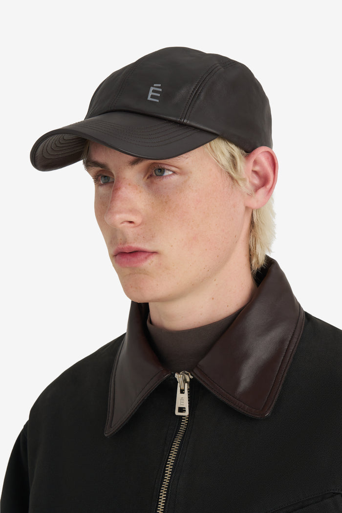PUBLIC LEATHER CAP - DK BROWN ONE SIZE / DK BROWN