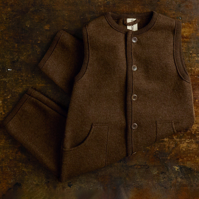 Earth Baby & Kids Playsuit - Boiled Merino Wool - Hazelnut
