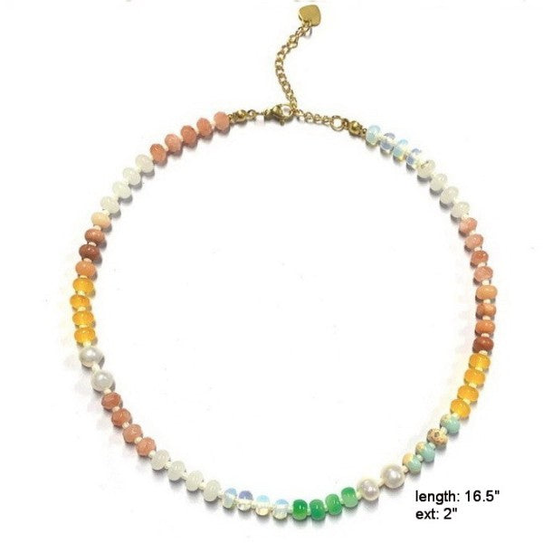 Earthy Elegance Natural Stone Necklace-Cute-Trendy-Shop-Womens-Boutique-Clothing-Store
