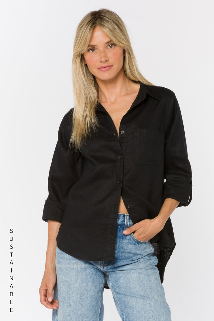 Elisa Black Shirt - Tops - Velvet Heart Clothing