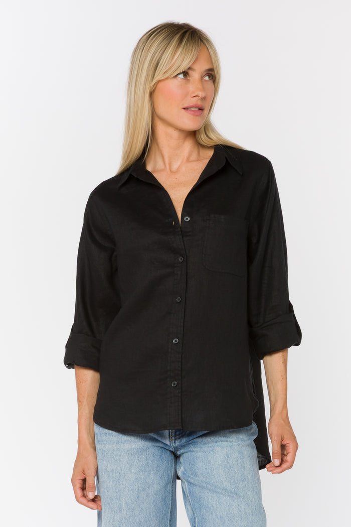 Elisa Black Shirt - Tops - Velvet Heart Clothing