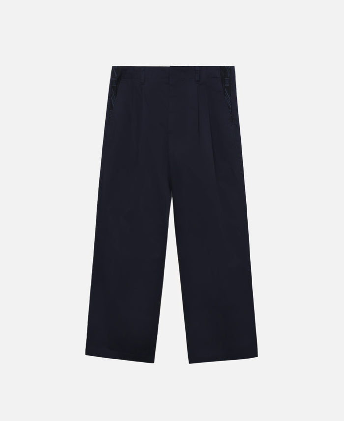 Embroidered Chino Pants (Navy)