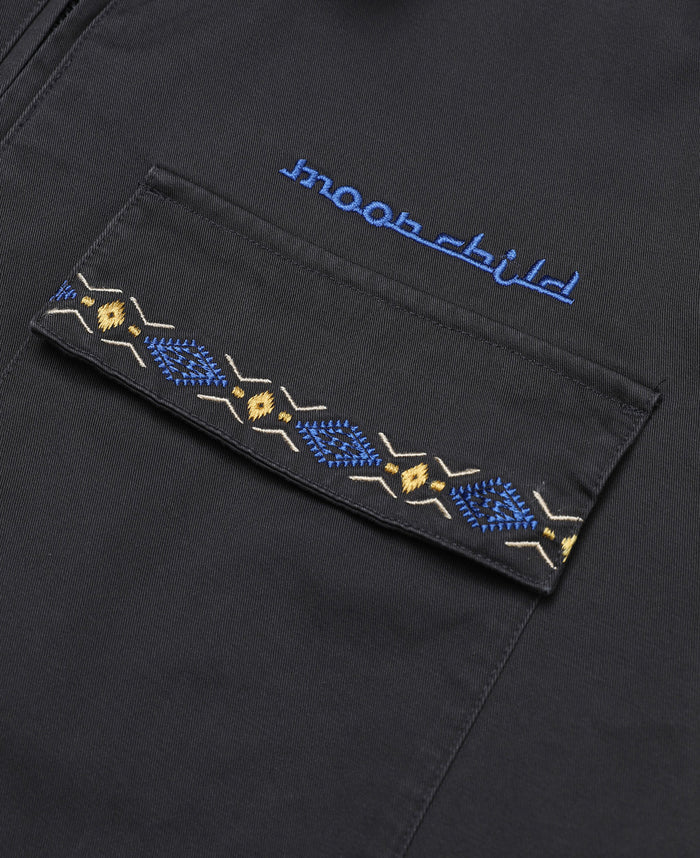 Embroidered Chore Jacket (Grey)