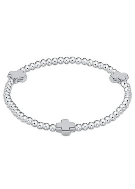 enewton Designs Signature Cross Sterling Pattern 3mm Bead Bracelet - Sterling
