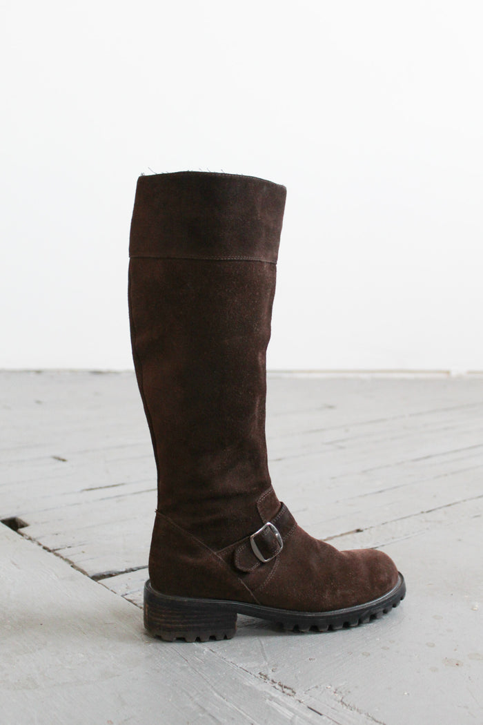 espresso suede boots