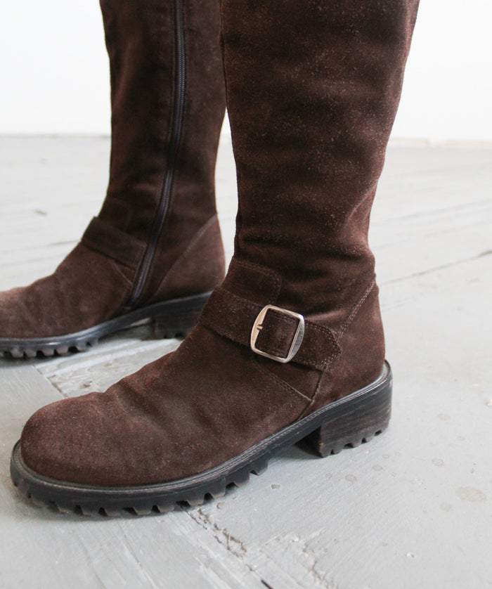 espresso suede boots
