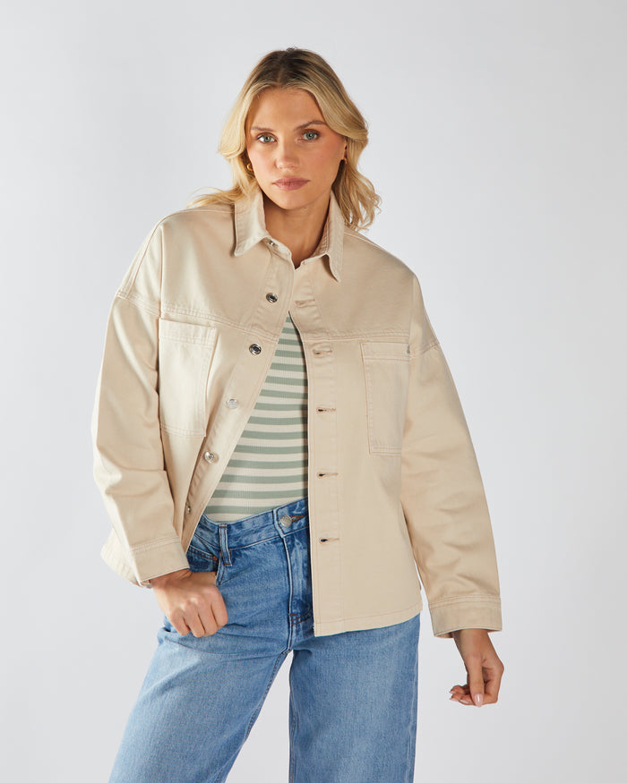 Fabrienne Denim Shirt Stone White