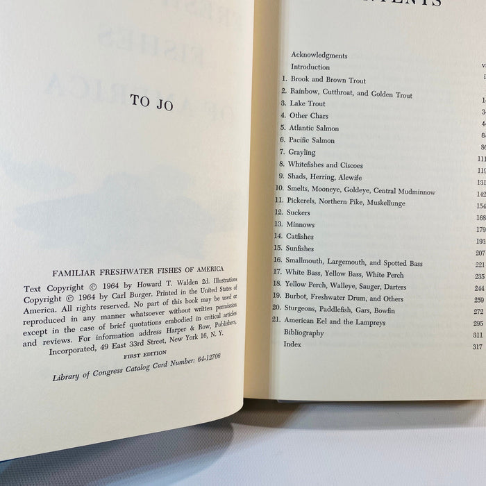 Familiar Freshwater Fishes of America Howard T. Walden 1964 First Edition Vintage Book