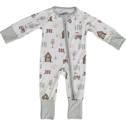 Farmhouse Bamboo Baby Zipper Sleeper