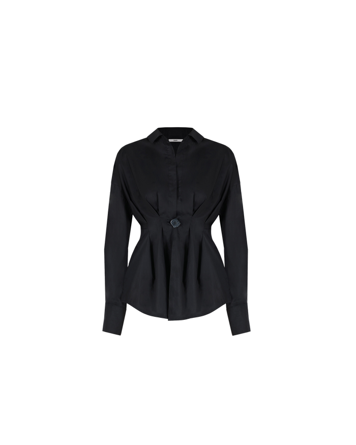 FIONA PLEAT SHIRT BLACK