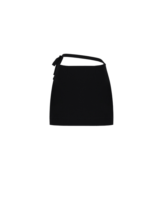 FIREBIRD TIE MINI SKIRT BLACK