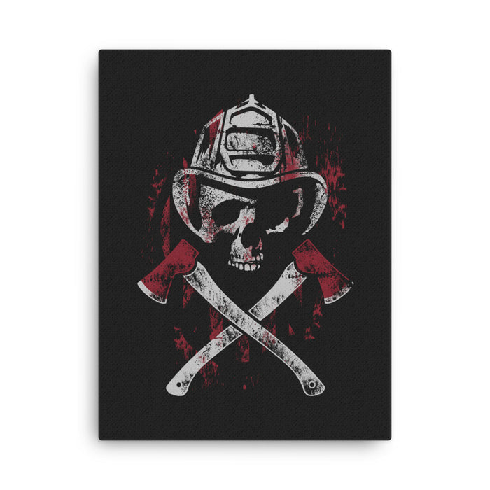 Firefighter Skull Canvas