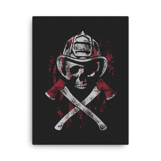Firefighter Skull Canvas