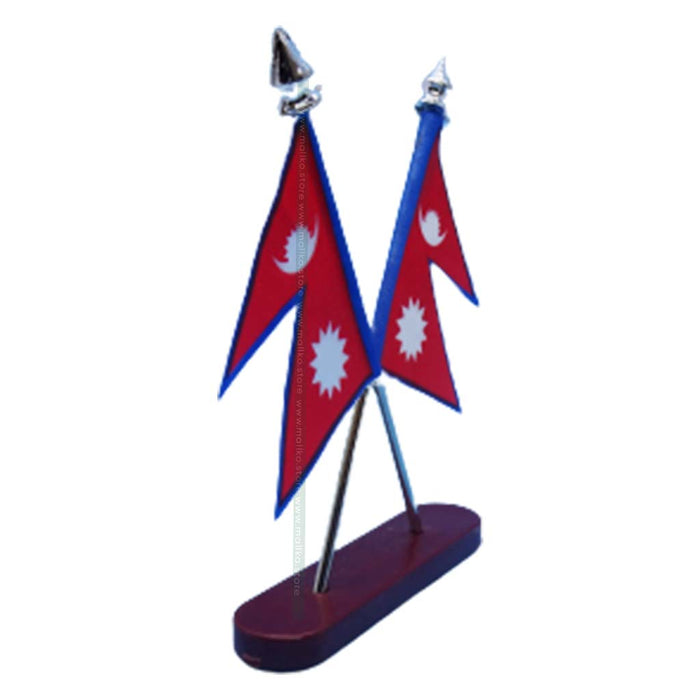 Close-up of Nepal flag dashboard stand