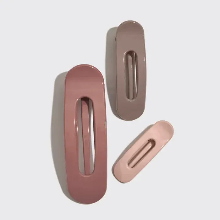 Flat Lay Claw Clip 3pc Flat - Ultra Glossy Terracotta – alternate view 2