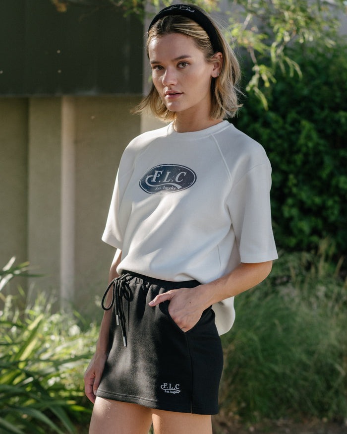 [FLC] CRACK HALF SWEATSHIRTS (White)