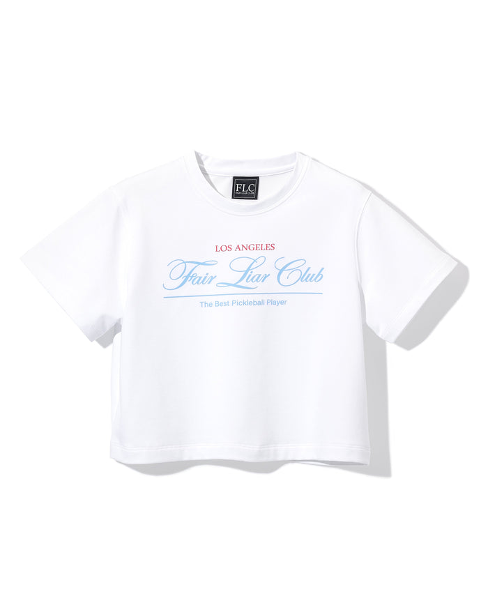 [FLC] FAIRLIAR CLUB CROPPED T-SHIRT (White)