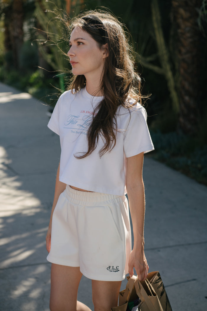 [FLC] FAIRLIAR CLUB CROPPED T-SHIRT (White)