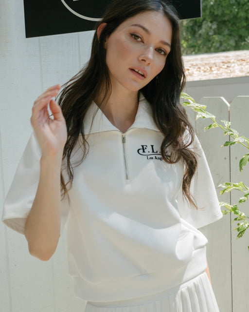 [FLC] FLC ESSENTIAL HALF ZIP PULLOVER (White)