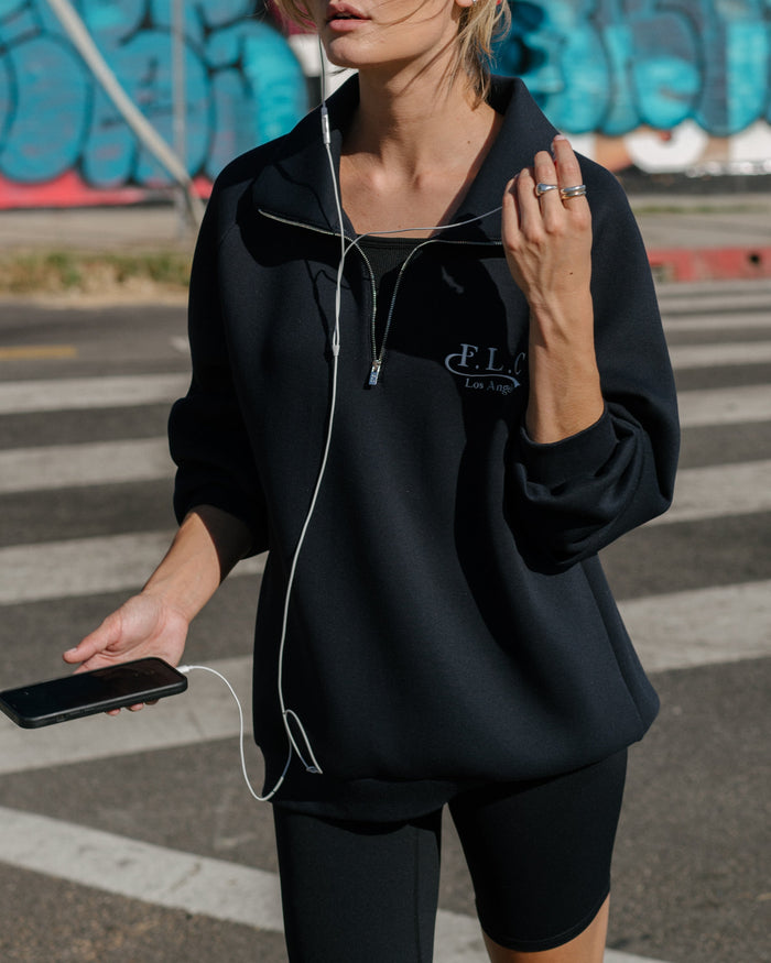 [FLC] FLC ESSENTIAL QUARTER ZIP PULLOVER (Navy)
