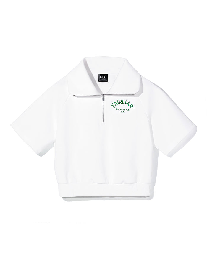 [FLC] HEART HALF ZIP PULLOVER (White)