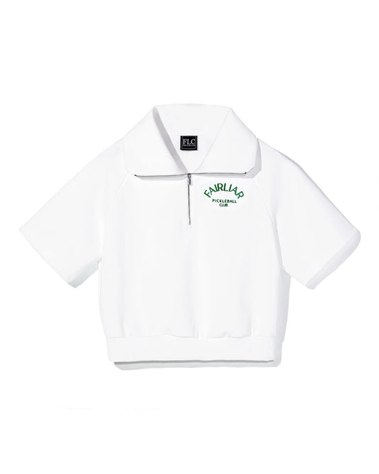[FLC] HEART HALF ZIP PULLOVER (White)