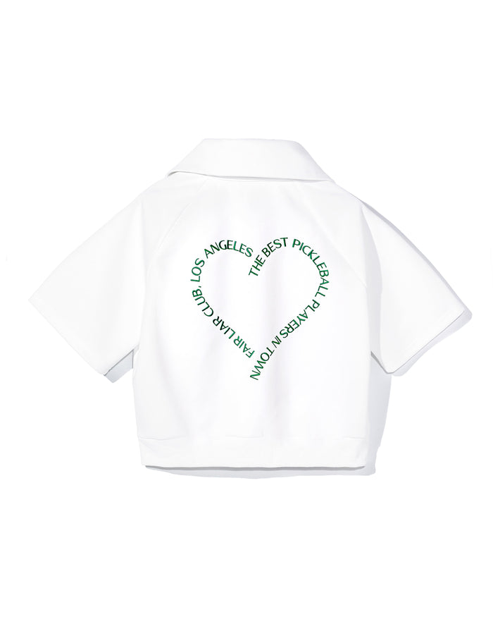 [FLC] HEART HALF ZIP PULLOVER (White)