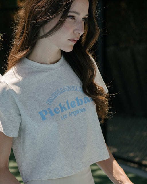 [FLC] PICKLEBALL CROPPED T-SHIRT (Melange Grey)
