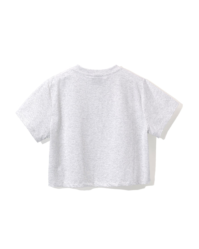 [FLC] PICKLEBALL CROPPED T-SHIRT (Melange Grey)