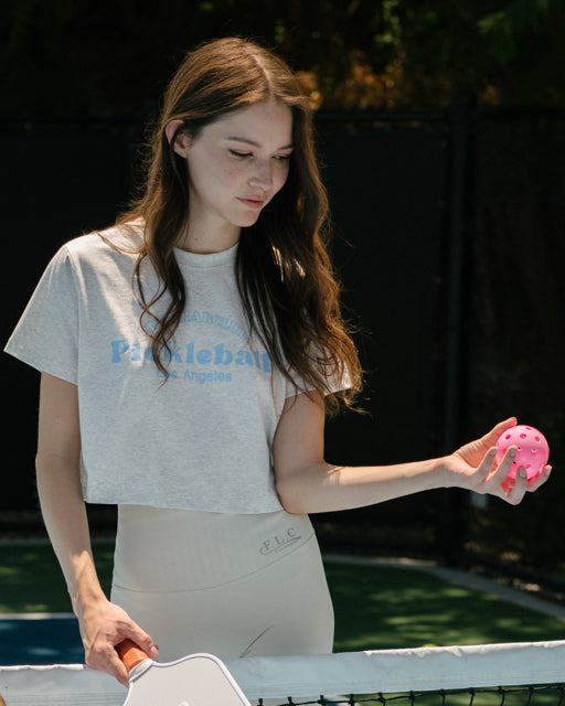 [FLC] PICKLEBALL CROPPED T-SHIRT (Melange Grey)