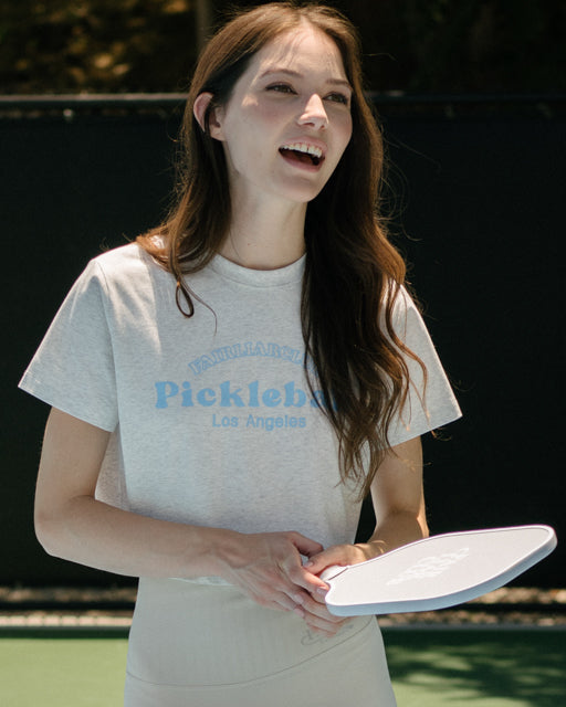 [FLC] PICKLEBALL CROPPED T-SHIRT (Melange Grey)