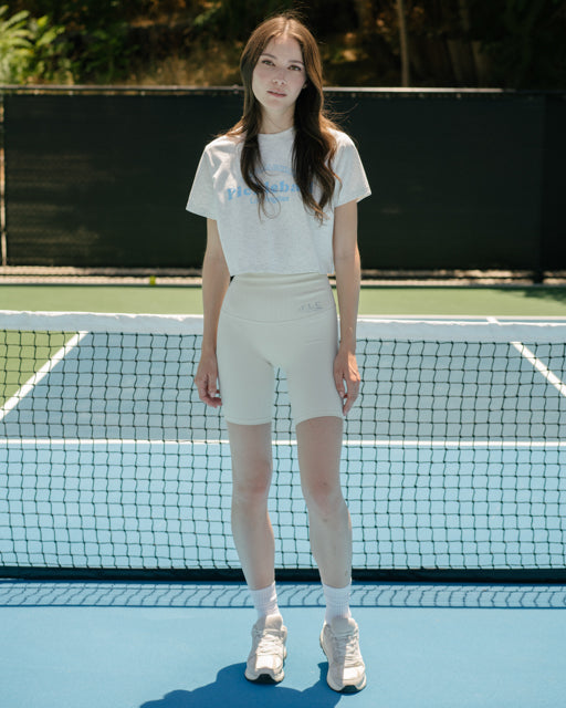 [FLC] PICKLEBALL CROPPED T-SHIRT (Melange Grey)