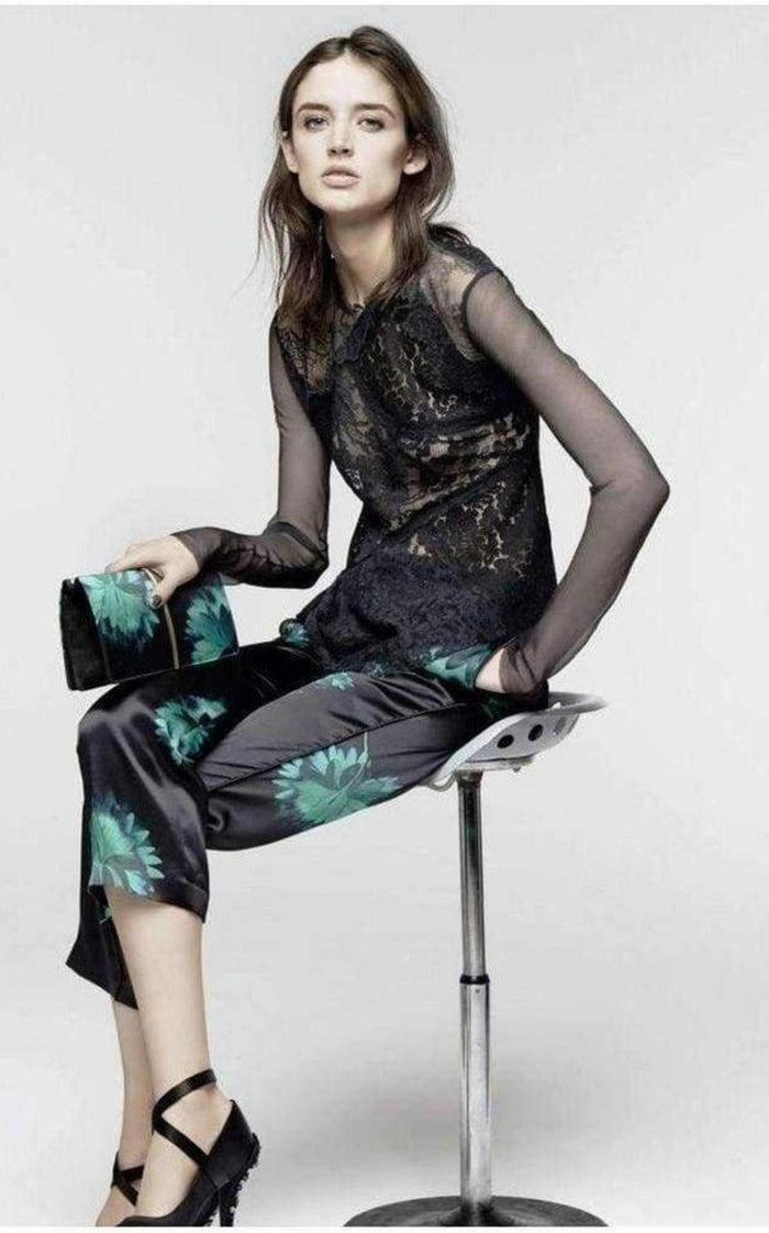 Nina Ricci Floral Printed Silk Trousers - Runway Catalog
