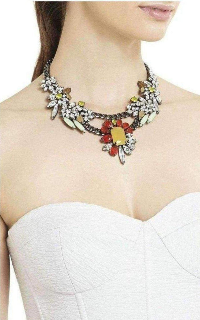 BCBGMAXAZRIA Floral Stone Necklace - Runway Catalog