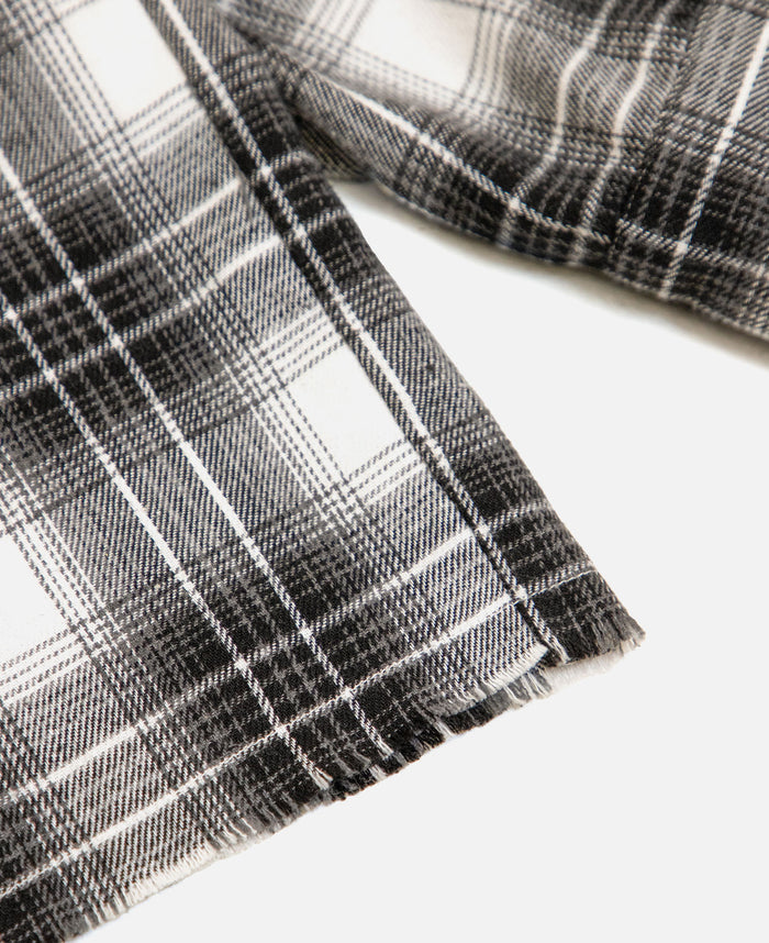 Flower Flannel Shirt (Grey)