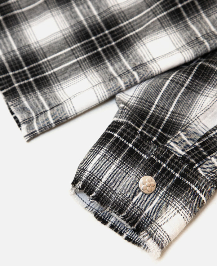 Flower Flannel Shirt (Grey)